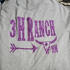 Source Unknown Gray Tee with Purple Print